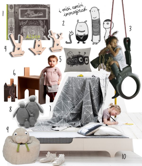 Moodboard: Una cameretta in bianco e nero Moodboard: Una cameretta in bianco e nero